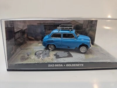 JAMES BOND 007 CAR COLLECTION ZAZ 965A CAR GOLDENEYE DIE CAST 1:43 SCALE BLUE - Image 1 of 3