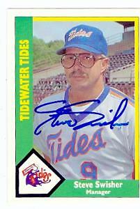 Steve Swisher autographed Baseball Card (Mets Tidewater Tides) 1990 CMC #27