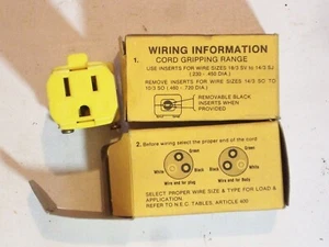 Electric CONNECTOR BODY FEMALE 15-5R HUBBELL 5969VY VALISE Ⓡ YELLOW 15A 125V BOX - Picture 1 of 3