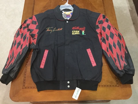 Terry Labonte Kelloggs JACKET MINT new w/tag VINTAGE LEATHER & TWILL NASCAR XXL Cover