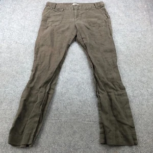 Calvin Klein Pants Womens 8 Brown Straight Chino Linen Y2K VTG - Picture 1 of 17