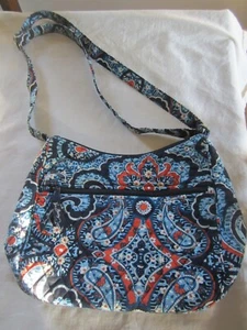Vera Bradley Blue & Orange Paisley MARRAKESH Print Shoulder Bag Purse NEW - Picture 1 of 5