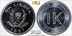 1967 Congo Democratic Republic Likuta PCGS SP64 Scarce Specimen - Picture 1 of 1