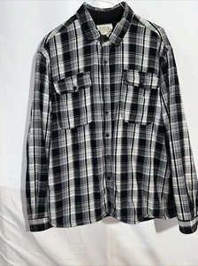 Boston Traders Fleece Lined Black / Gray Flannel Work Shirt - XXL Mens Insulated - Picture 1 of 6
