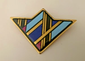 BROOCH Michaela Frey Vienna 1980s - Enamel Metal Gilt 5.4cm x 4cm - Picture 1 of 2