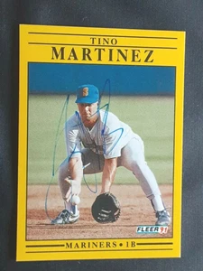 TINO MARTINEZ MARINERS YANKEES AUTOGRAPHED 1991 FLEER SIGNED BASEBALL CARD  - Picture 1 of 2