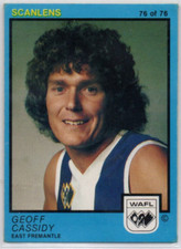 1982 AFL WAFL SCANLENS FOOTBALL CARD - 76 Geoff CASSIDY (EAST FREMANTLE) MT/ NM