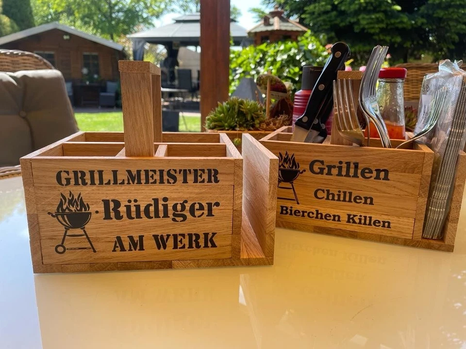Grill Geschenk personalisiert Grillmeister | Grill Utensilo Geschenk Für Männer