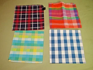 TOMMY HILFIGER & PENQUIN & OTHERS 4 NICE 100% COTTON POCKET SQUARES HANKERCHIEFS - Picture 1 of 5