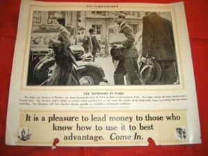 THE DUKE AND DUCHESS OF WINDSORS IN PARIS OCTOBER 8 1937 ORIGINAL POSTER - Picture 1 of 3