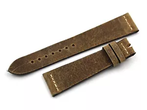 Strap Band Pelle Mohawk Tortora 20/16mm Casual Hand Made Unisex Top Quality New - Imagen 1 de 4