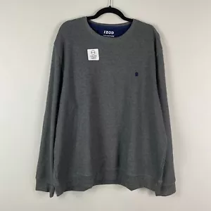 Izod Advantage Performance Stretch Fleece Sweatshirt Mens XXL Gray Crew Neck - Picture 1 of 10