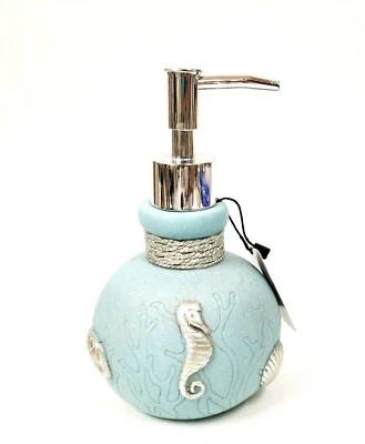 Mare Riva Resina Seafoam, Nuovi, Blu Verde Acqua, Argento 3D Seahorse, Cover - Immagine 1 di 4