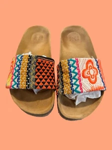 Alex and Alex Women's Espadrilles Orange Cork Sandals Sz 37 Made In Spain - Picture 1 of 7