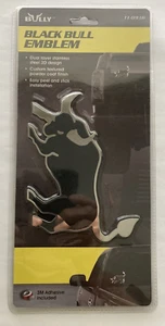 Bully TT-093B 3D Design "Charging Bull" Black/Stainless Dual Layer Emblem - Picture 1 of 3