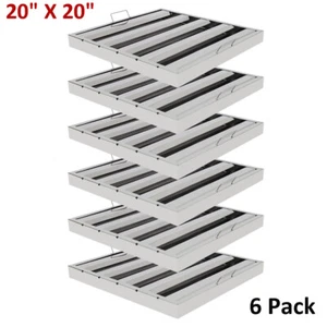 Paquete de 6 filtros de campana comerciales de 20"X20" deflectores de filtro de grasa de campana de acero inoxidable - Imagen 1 de 14