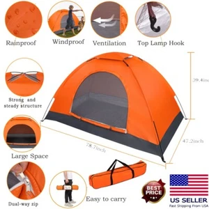 Camping Tent Dome Waterproof Automatic Pop Up Quick Shelter Outdoor For 1 Person - Picture 1 of 18