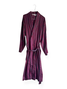 Bown of London Mens Cotton Bathrobe Dressing Gown | Large | Navy & Burgundy | UK - Picture 1 of 24