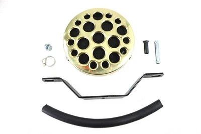 Wyatt Gatling Brass Drilled Air Cleaner fits Harley Davidson - Image 1 of 4