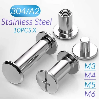 Chicago Screws A2 Stainless Belt Bolt Leather Craft Stud Bind Rivet Binding - Image 1 of 4