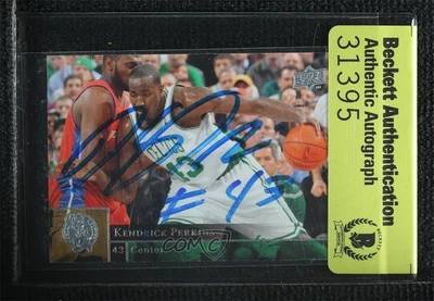 Auténtica pegatina automática BAS 2009-10 Upper Deck Kendrick Perkins #11 Beckett Foto 1 de 2