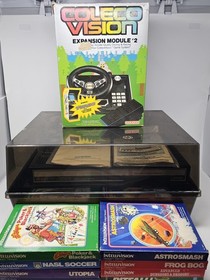 Colecovision Console Lot Module 1 & 2 + 20 Games W/ Case + Manuals Tested Works