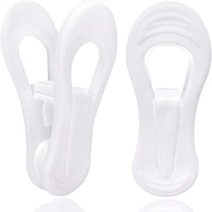 White Hanger Clips 50 Pack, Multi-Purpose Plastic Hangers 50 - Picture 1 of 9