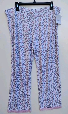 Pantalones de salón pijama para mujer ISAAC MIZRAHI rosa gris estampado animal XL Foto 1 de 4