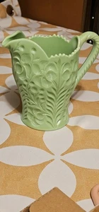L.E. Smith Glass Jadeite Green Dogwood Pattern Pitcher Glass - Picture 1 of 11