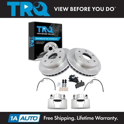 Kit de pastillas de freno delanteras y rotor TRQ para 96-99 Chevrolet K1500 Suburban K2500 Tahoe Foto 1 de 4