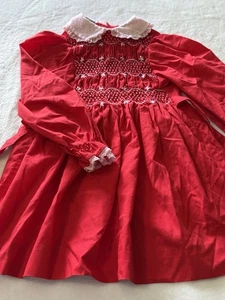 Vintage Polly Flinders Smocked Girl’s Size 5 X-Small XS Fall Girls Dress Outfit - Picture 1 of 3