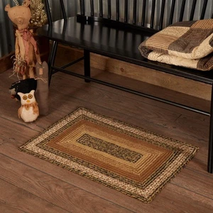 Kettle Grove Jute Rectangular Rug 20x30 Country Braided Flooring, Caramel Brown - Picture 1 of 7