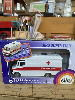 B67 1:55 SIKU 2015 MERCEDES-BENZ 809D DRK RESCUE SERVICE RECUPERO AMBULANZA MIB3 - Immagine 1 di 4
