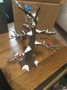Department 56 Christmas Village tree snowbirds cardinals - Picture 1 of 2