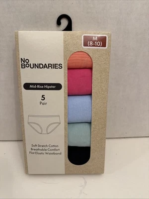No Boundaries Womens Underware Mid-Rise Hipster 5 Pair Medium (8-10) - Image 1 of 4