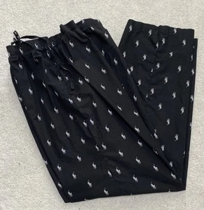Polo Ralph Lauren Pyjamahose Herren 2XL schwarz weiß Pony Logo Nachtwäsche Baumwolle - Bild 1 von 8