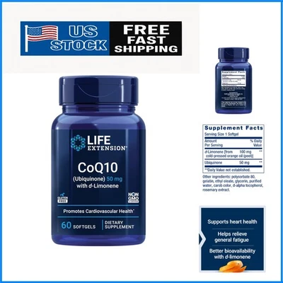 Suplemento energético y de salud cardíaca: CoQ10 ubiquinona con d-limoneno | 60 cápsulas blandas Foto 1 de 4