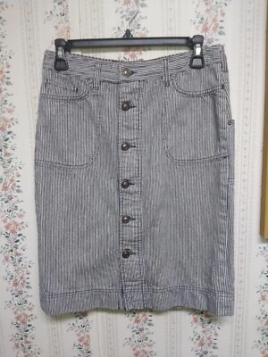 Patagonia Organic Cotton Button Front Railroad Striped Skirt Size 2 - Image 1 of 4