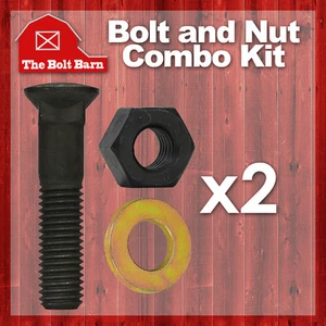 (2) Pernos de hoja de arado de cabeza de cúpula de grado 8 5/8-11x5 5/8-11 tuercas hexagonales pesadas y arandelas - Imagen 1 de 3