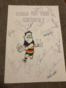 ADELAIDE CROWS 1996 TEAM SHEET Hand SIgned BY 20 PLAYERS Bickley And Many More. - Bild 1 von 8