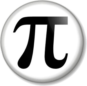 Pi 1" 25mm Pin Button Badge Algebra Maths Joke Humour Geek Nerd Novelty Symbol
