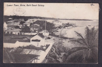 Martime Mail Gold Coast 1d stamp on Axim postcard PAQUEBOT PLYMOUTH CDS 1908 - Image 1 of 2