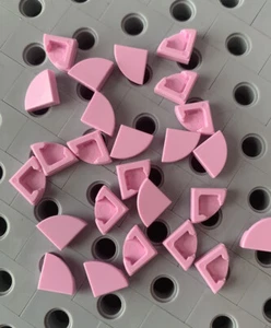 Lego Pink 1/4 Circle Tile 1x1 Smooth Finishing Tile Floor Corner Lot Of 25 - Picture 1 of 2