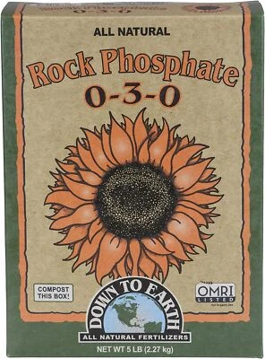 Fertilizante orgánico con fosfato de roca Down To Earth 5 lb 0 3 0 Omri listado Foto 1 de 4