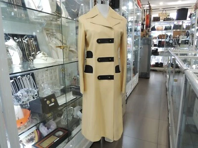 Louis Vuitton Leather Trench Coat W Beige Lambskin&Calfskin Black Trim Sz Fr36/S - Image 1 of 4
