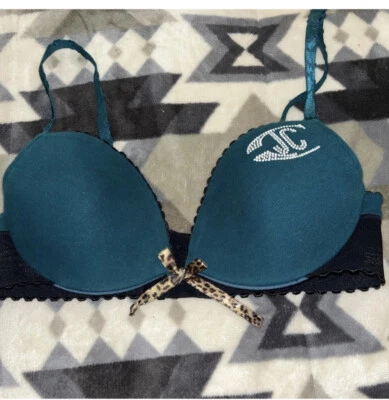 Sutiã acolchoado Just Cavalli verde strass tamanho 34C 34B - Imagem 1 de 4