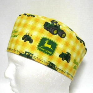 John Deere Mens Scrub Hat, Surgical Cap, Skull Cap, Hook and Loop Close - Picture 1 of 4