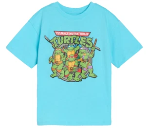 NINJA TURTLES 134 T- SHIRT BLAU KURZARMSHIRT KURZARM JUNGEN TEENAGE MUTANT - Bild 1 von 5
