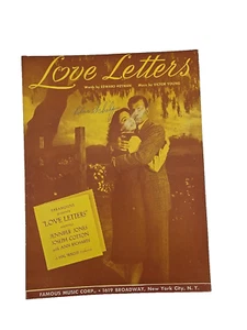 Vintage Sheet Music Love Letters 1945 By Jennifer Jones Joseph Cotton Heyman - Picture 1 of 5