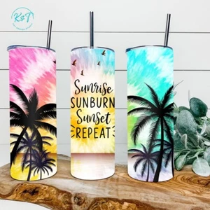 Sunrise Sunburn Sunset Repeat Tumbler Skinny Stainless Steel Tumbler - Picture 1 of 1